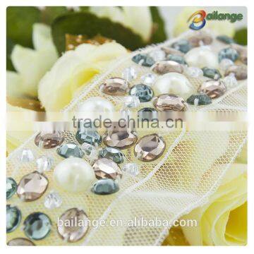 2015 new products handmade stretch beaded trimming for cushions