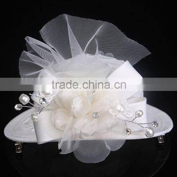 European and American Small White Hat Clip Pearl Bridal Hair Accessories Flower Head Luxury Performance photo-3