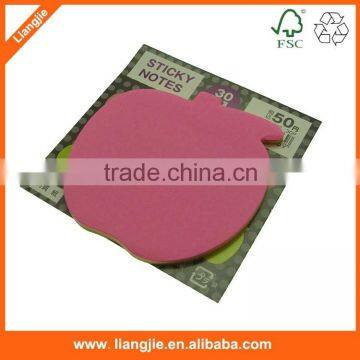 colored shape sticky pad apple ,flower.heart die cut self-adhesive