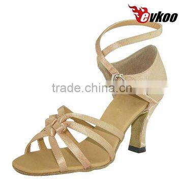 EVKOO dance shoes Light khaki color indoor dancing shoes latin