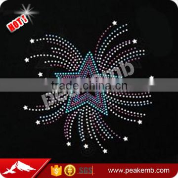 Wholesale star hot fix iron on rhinestone transfer for t-shirt