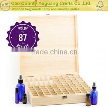 Wooden Essential Oil Storage Box Holds 87 Bottles with remove roller bottle section to store larger bottles