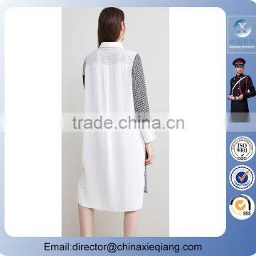2016 Fashion Ladies Splices Dress Shirt Dress for Women