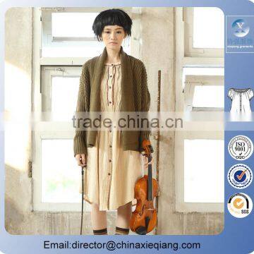 2016 Long sleeves dark brown plain formal knit sweaters