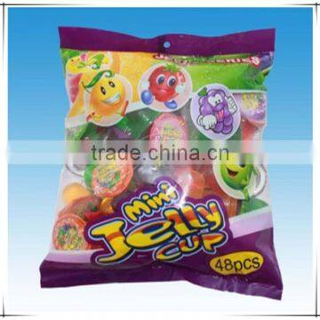 bag packed 48pcs small suction fruit flavor jelly cup 16g