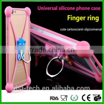 Mobile Phone Accessories New Type Silicone phone case with finger ring