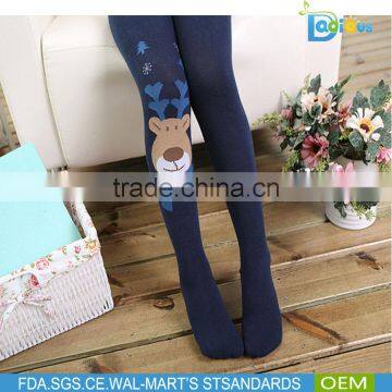 New Lovely Deer Carton Blue Color Soft Cotton Pantyhose for Kids