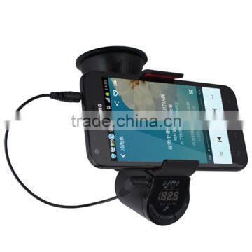 Car Kit Wireless FM Transmitter With Car Mount Phone Holder Support Speaker Handsfree Calling For Phone photo-4