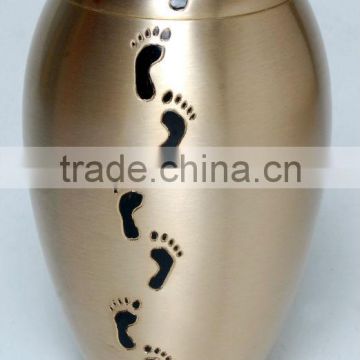 Majestic Foot Print Brass Cremation Urns for Ashes