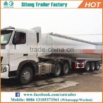 Hot sale 3 axles 45000 liters oil tanker semi trailer / petrol tank truck trailers / meridian fuel trailers for sale