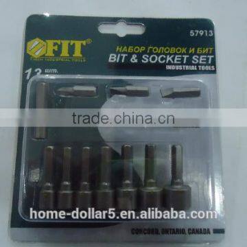 13pcs Bits and socket set