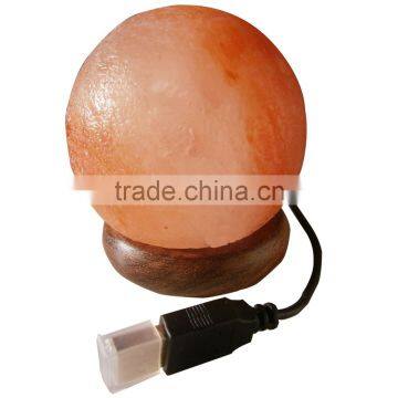 USB Salt Globe Himalayan Natural USB Salt Lamps Globe 4" High, 3" Wide, Approx. 1-2 lb. Cord Bulb LED Base