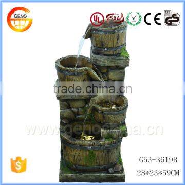 Trade assurance wood tub style resin crafts garden water fountain