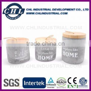 Stone effect cement concrete jar with lid