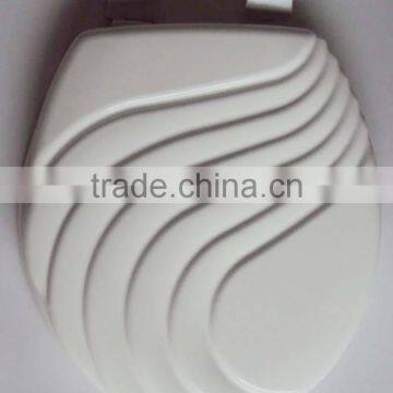17" CARVED / SCULPTURED MDF TOILET SEAT COVER , Panel/ Sandwave/Shell/Wave Design Toilet Seat Lid photo-4