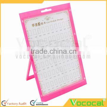 60-Tips Nail Art Tips Nail Polish Color Display Chart Card Hanging Stand Displayer With Lid Pink photo-3