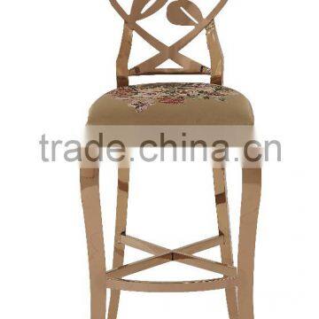 03-1# Modern Relax High Rose Gold Bar Stool Chair Metal photo-2