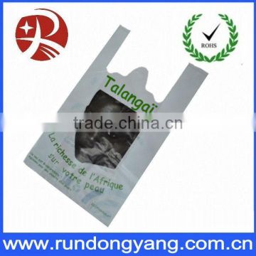 Biodegradable plastic t shirt bag/vest bag for supermarket