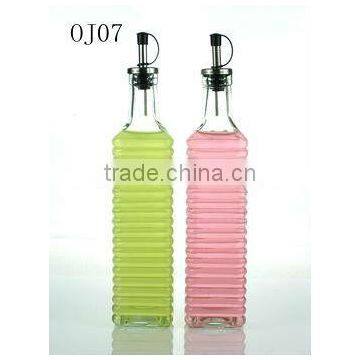 500ml new style nice clear square glass oil bottle with ss lid