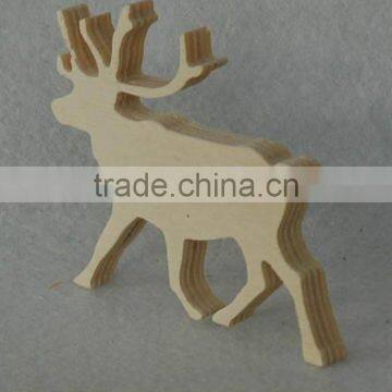 Unfinished Wood Carved Decorative Crafts of Christmas Reindeer photo-2