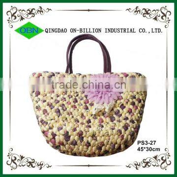 Straw beach bag straw woven handbag corn husk bag