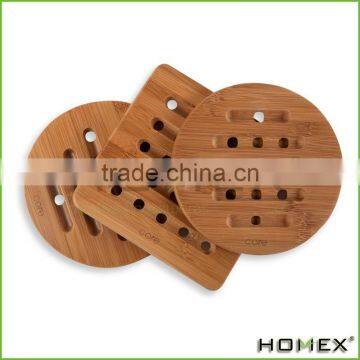 Square & Round Bamboo Cup Dish Pot Coaster Trivet Homex-BSCI Factory