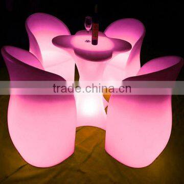 Best Seller Rechargeable 62*66*82cm LED Tables and Chairs for Outdoor Party / Luminous Theme Festival Item