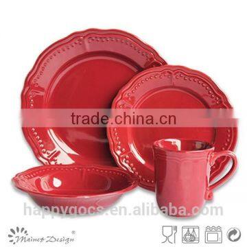 Embossed Solid Color 16pcs Dinnerware Set photo-6