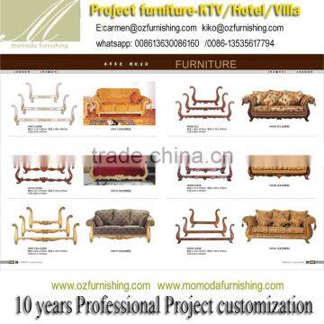 HM015 Antique Living Room Furniture of European Style Wooden Classical French Sofa Set photo-5