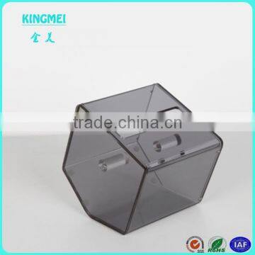 KINGMEI Hexagon Hang Acrylic Red Tissue Holder Box Cover Clear Plexiglass Tissue Box Wholesale photo-5