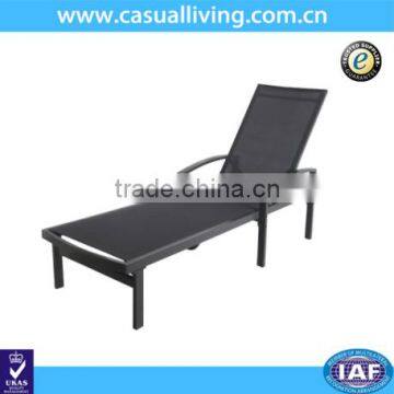 Outdoor adjustable patio aluminum chaise lounge chair with durable fabric