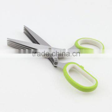 Five Stainless Steel Blades Multipurpose Kitchen Shear Culinary Herb Scissors photo-4