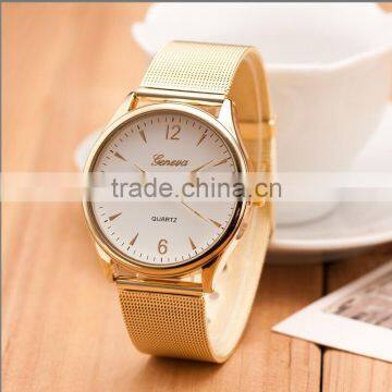 Factory direct sales alloy gold mesh strap women watch simple unisex watch