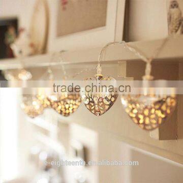 2016 Hot Seller Cheap Factory Warm White Solar Power 12 Heart LED String Lights for Outdoor Xmas Christmas Decoration photo-2