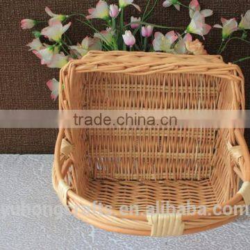 Storage Willow Basket With Handles Convenient For Picnic photo-6