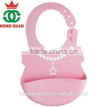 Elegant design triangle baby bib plastic back with oem service available