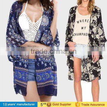 2014 factory wholesale Vintage Retro Boho Hippie Casual Chiffon Kimono Top