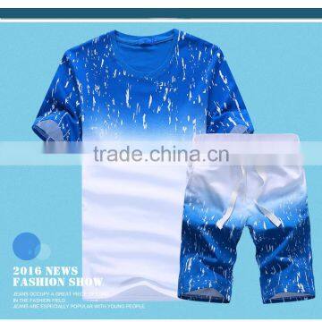Custom 100% Polyester Digital Printing Colorful 2 Piece Latest Design Leisure Men Suit photo-2
