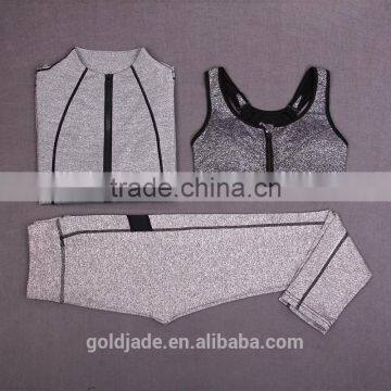 Spandex Women Sexy Fitness Yoga Wear for Women Sportswear Clothes Three Pieces photo-3