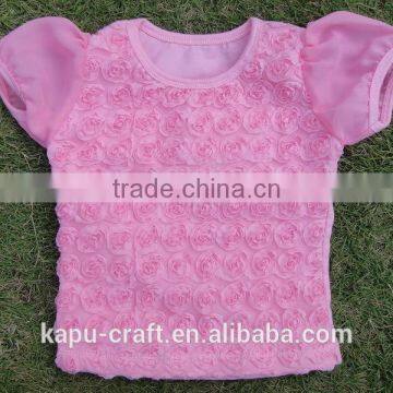 Wholesale Baby Hot Pink Rosette Tank Tops Pettitop Toddler Lace Shirt photo-5