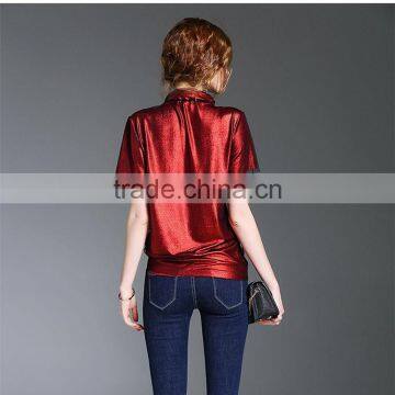 Maxnegio Top Fashion Girl t Shirt Mirror Work Golden Colour Designs Blouse photo-4