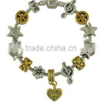 White Glass Charm Beads Bracelet Diy Animal Charm Beads Chian Bracelet Most Popular Beads Chain Bracelet photo-4