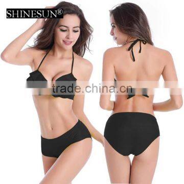 Hot Spring Bikini Swimwear 2017 Swimsuit Lotus Leaf Lace With Steel Swimsuit photo-2