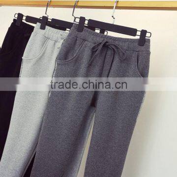 Fashionable Skinny Sports Pants Pop Style CVC80/20 Cotton Wholesale Plain Printed Cheaper Customized Pants photo-2