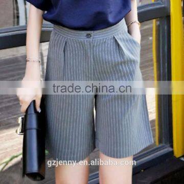 Girls Classic Fit White Stirp Suit Shorts Bermuda Shorts Women