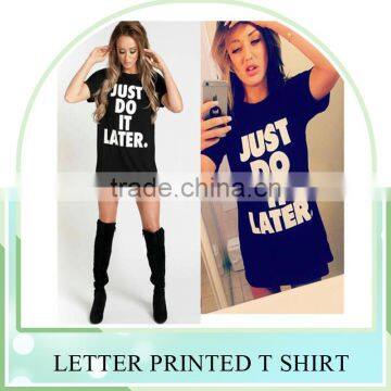 New Fashion women letter printed short sleeve t shirt tee shirt casual loose blouse tops