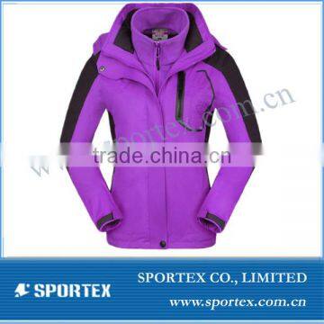 New OEM 3 in 1 windproof women skiing jackets, womens hot snow ski jacket 2014,new design ladies ski apparel