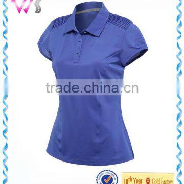 Factory Directly Custom Design Women Plain Blue Polo Shirts Wholesale Tennis Top