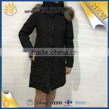 Best quality custom modern cheap warm lady parka fur jacket