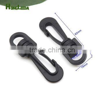 HLD/B001F Black POM Plastic Spring Snap Clip Hooks Carabiner Paracord Strap Hooks Rotary Hooks Swivel Snap Hook photo-4